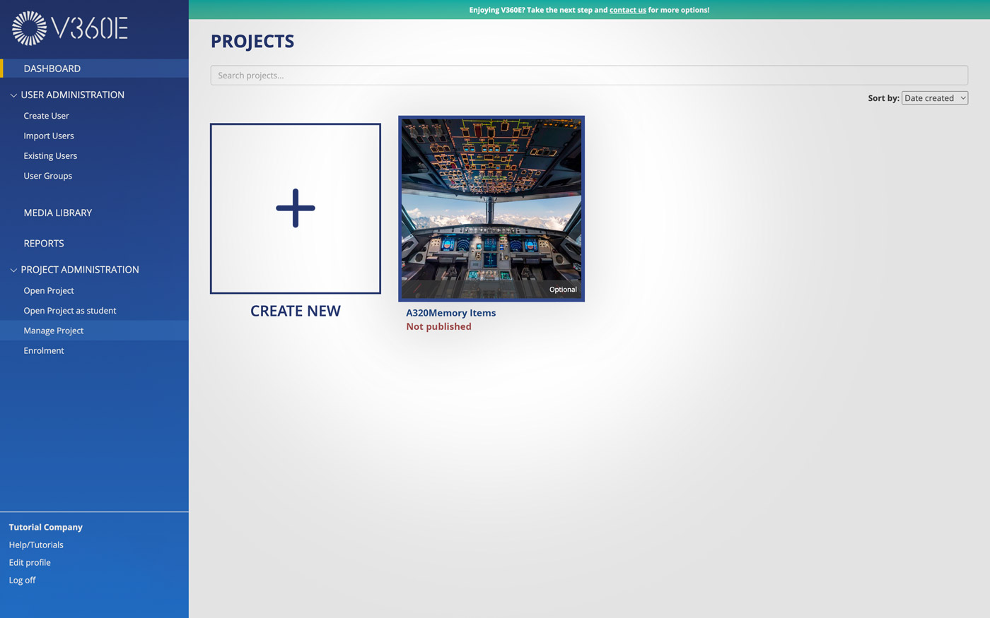 This image shows how to select the project.